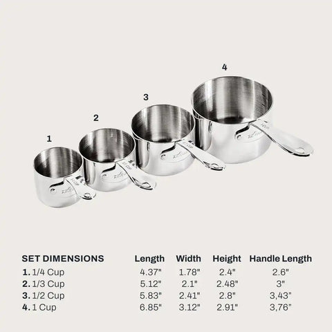 Stainless Steel Measuring Cups Set, 4 Piece