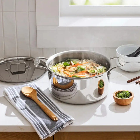 D5 Stainless Polished 5-ply Bonded Cookware, Stockpot with lid, 8 quart