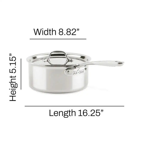 D3 Stainless Everyday 3-ply Bonded Cookware, Sauce Pan with lid, 3 quart