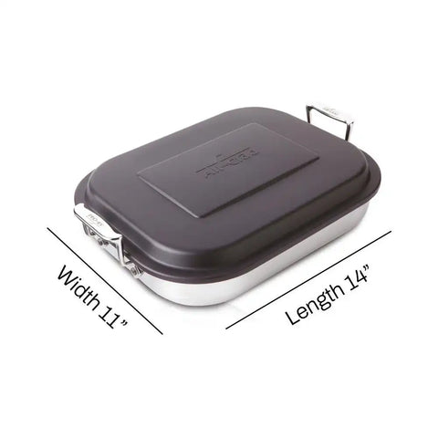Specialty Cookware, Stainless Steel Lasagna Pan with lid, 11 x 14 inch