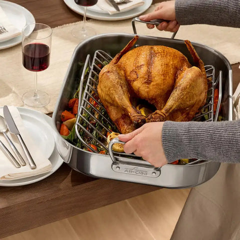 Specialty Cookware, Stainless Steel Roaster with Rack, 14 x 18 inch