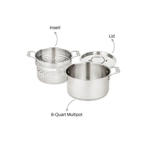 Simply Strain, Stainless Steel Multipot with Insert, 8 Quart