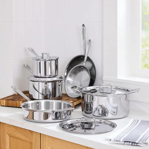 D5 Stainless Polished 5-ply Bonded Cookware Set, 10 piece Set