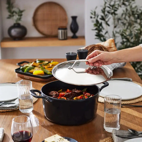 Enameled Cast Iron, Dutch Oven with Lid, 6 quart