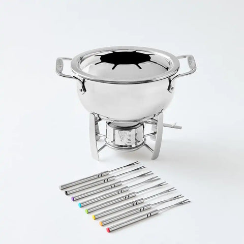 Specialty Cookware, 13 piece Fondue with Stainless Steel Pot and Cast Aluminum Insert Set