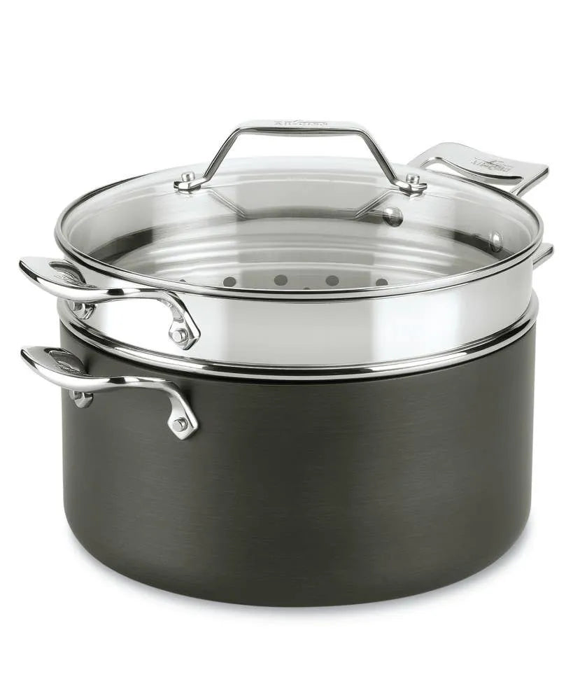 Essentials Nonstick Cookware, Stockpot with Multi-purpose Insert and lid, 7 quart