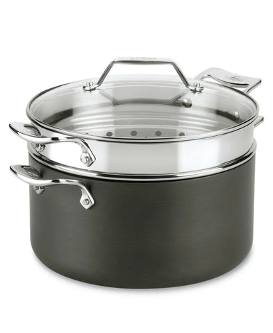 Essentials Nonstick Cookware, Stockpot with Multi-purpose Insert and lid, 7 quart