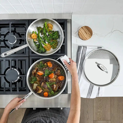 D5 Stainless Brushed 5-ply Bonded Cookware Set, 5 piece Set