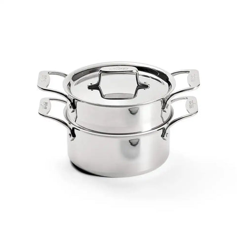 D5 Stainless Polished 5-ply Bonded Cookware, Steamer Set, 3 quart