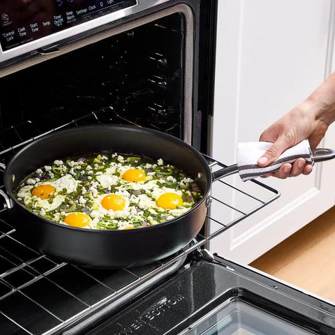 NS Pro Nonstick Cookware, Nonstick Sauté Pan with lid, 6 quart