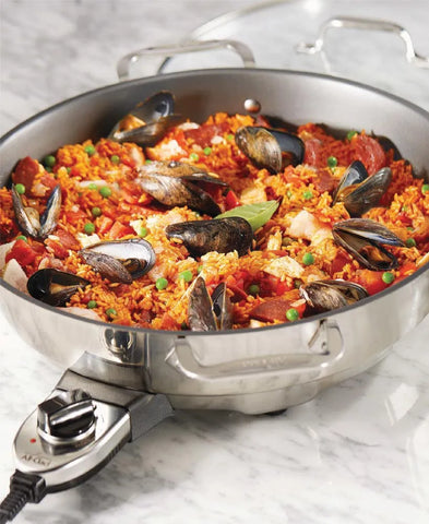 Stainless Steel Electric Nonstick Skillet; 7 quart