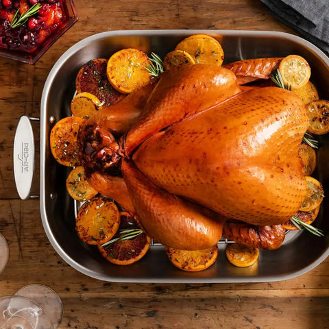 D3 Stainless 3-Ply Bonded Cookware, Large Flared Roaster