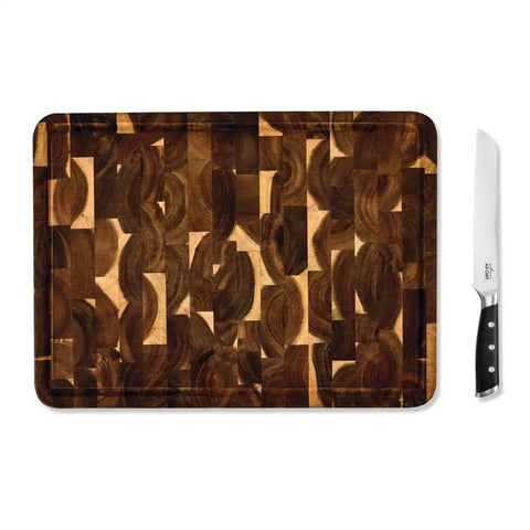 Forged Knives 2 Piece Set; Cutting Board &amp; 8 inch Bread Knife