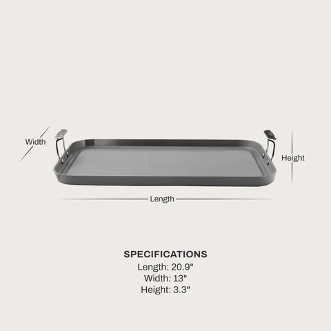 NS Pro® Ceramic Nonstick, Double Burner Griddle, 13 x 20 inch