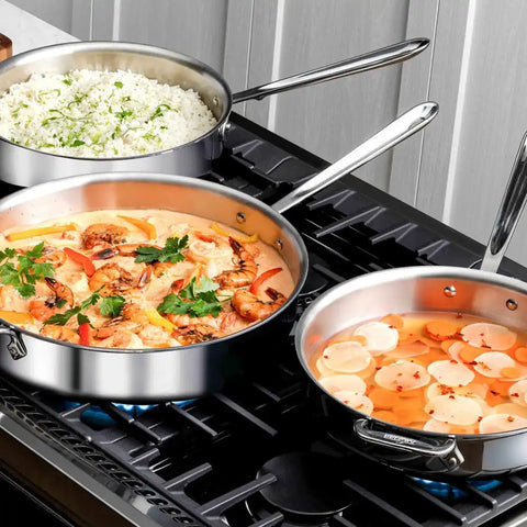 D3 Stainless 3-ply Bonded Cookware, Saute Pan with lid, 6 quart