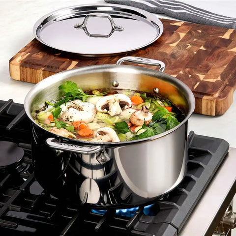 D3 Stainless 3-ply Bonded Cookware Set with 3-Qt Saucepan, 10 piece Set