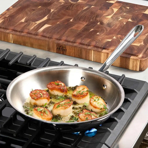 D3 Stainless 3-Ply Bonded Cookware, Fry Pan with Lid, 10 inch