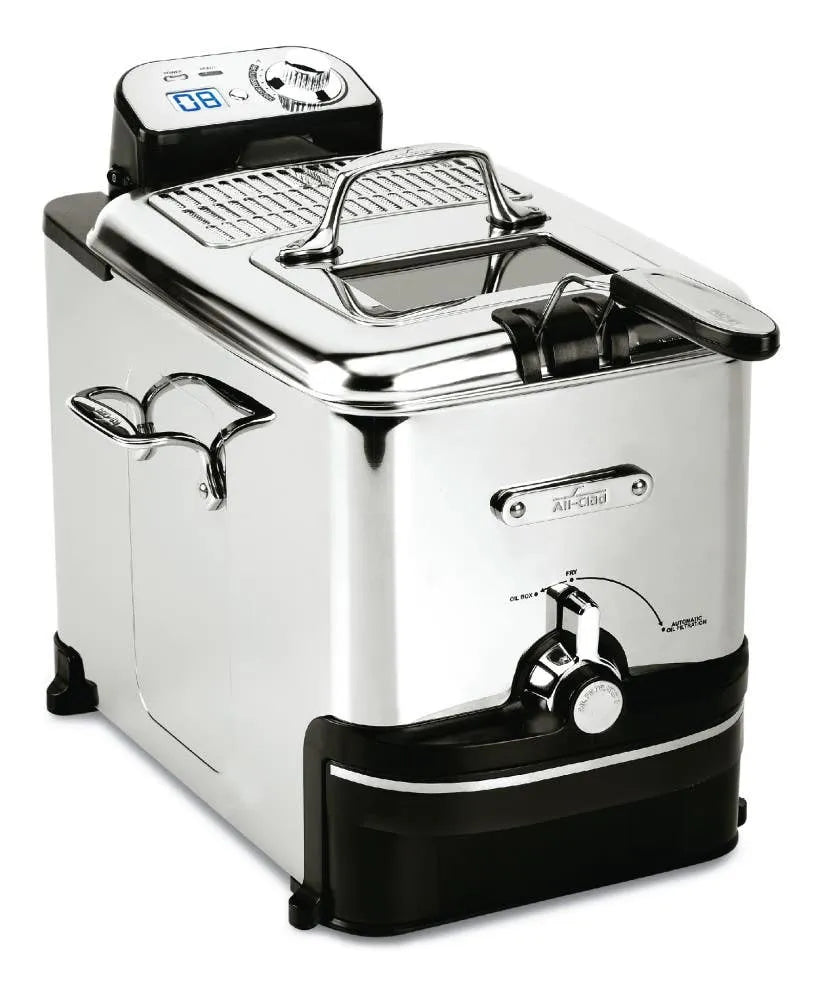 Stainless Steel Deep Fryer Easy Clean Pro with Oil Filtration System, 3.5 liter