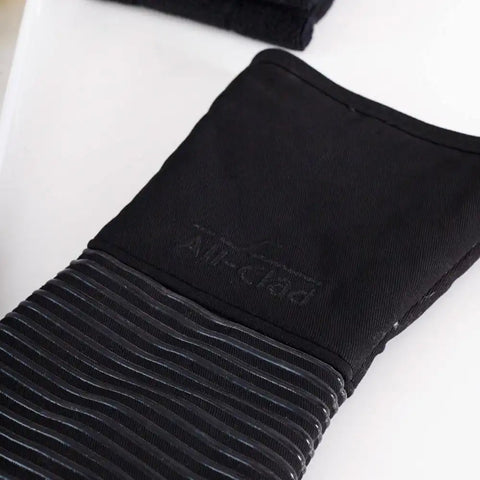 Oven Mitt Set; Black; 2 pieces