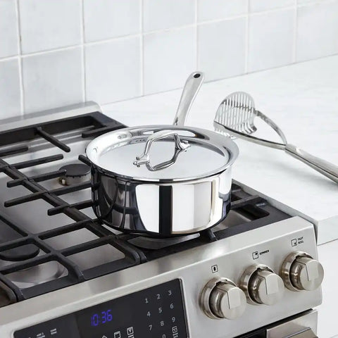 D3 Stainless Everyday 3-ply Bonded 3 quart Sauce Pan with Lid &amp; Potato Masher, 2 piece Set
