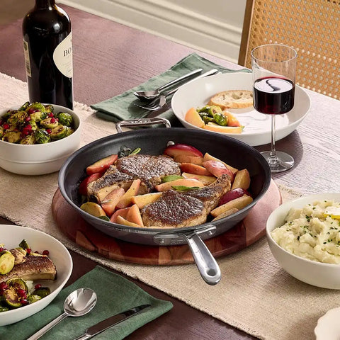 D3 Everyday Pro Nonstick 3-Ply Bonded Cookware, Skillet with Lid, 12.5 inch